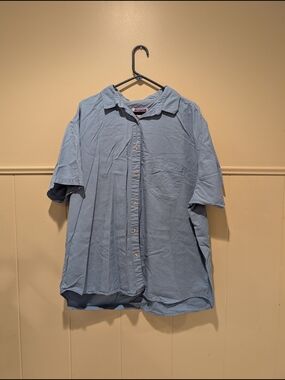 Northcrest Light Blue Short-Sleeve Button-Up Shirt